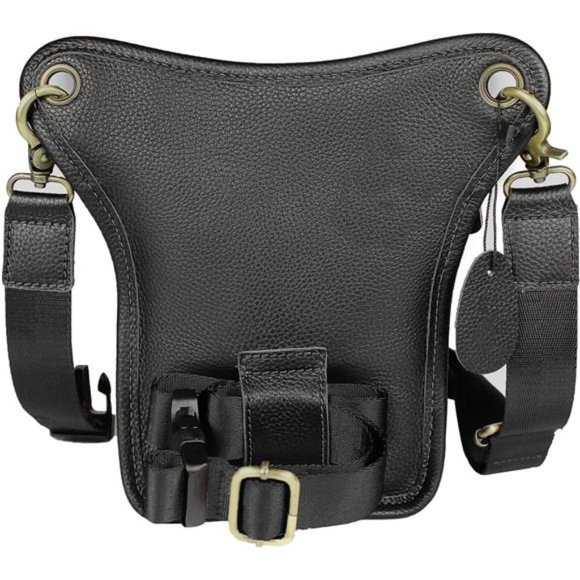 Genuine Leather hip bag Thigh Drop Leg Bag Waist fanny Pack for Men and Women - Picture 4 of 8